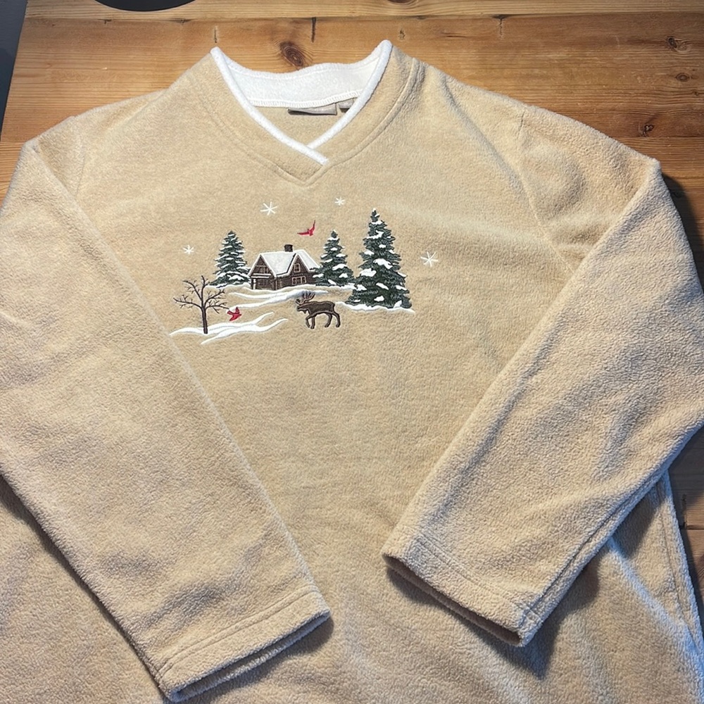 Cozy winter scene sweater